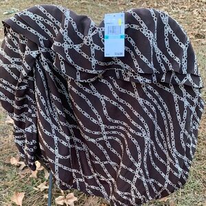 Michael Kors Chocolate and White Chain Print Blouse